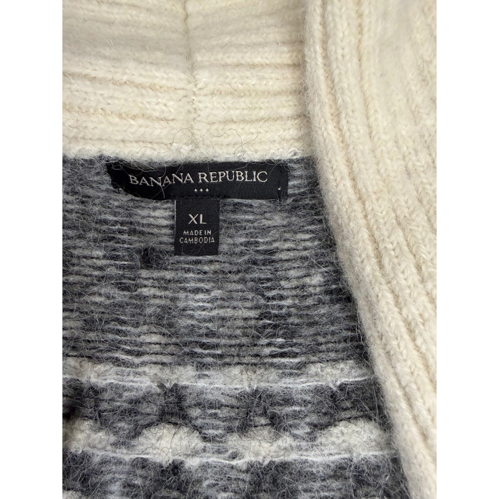 Banana Republic Factory Alpaca Fair Isle Shawl Collar Cardigan Sweater Womens XL - Picture 4 of 7